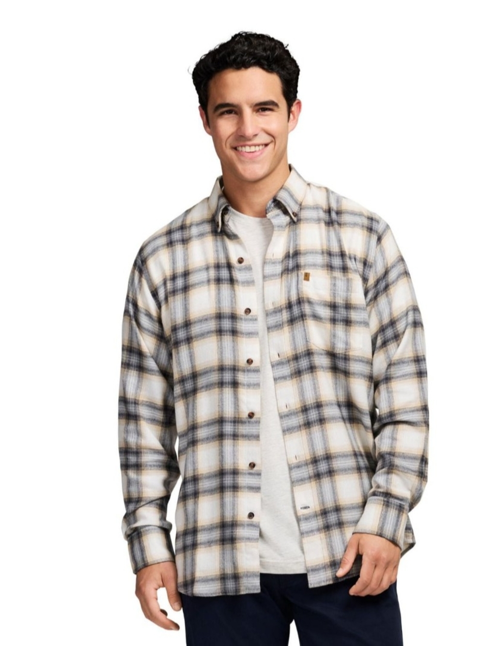 Izod Men's Plaid Button-Down Flannel Shirt